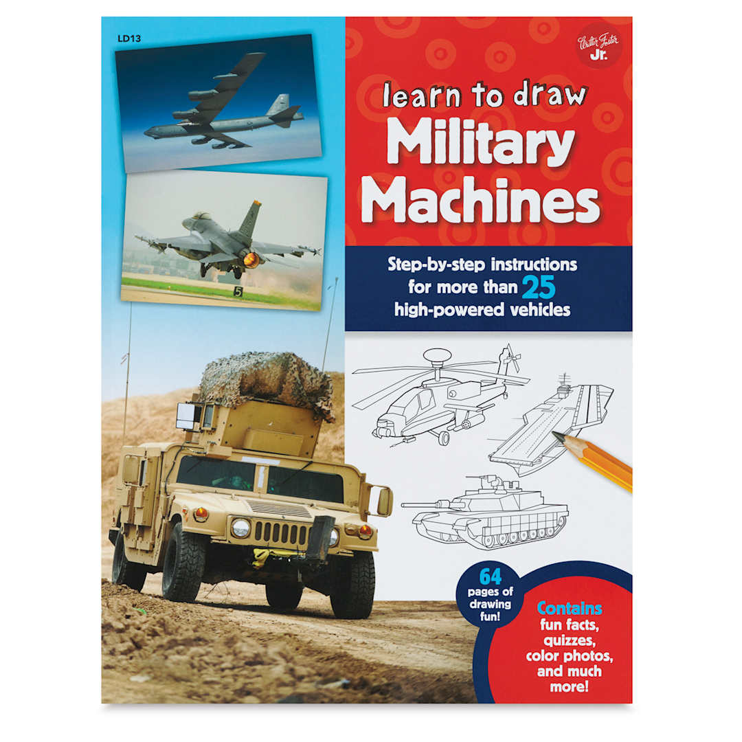 Open in modal - Learn to Draw Military Machines - Front cover of Book
