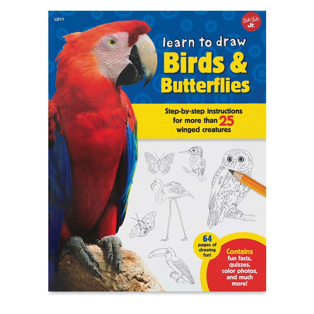 Open in modal - Learn to Draw Birds and Butterflies - Front cover of Book