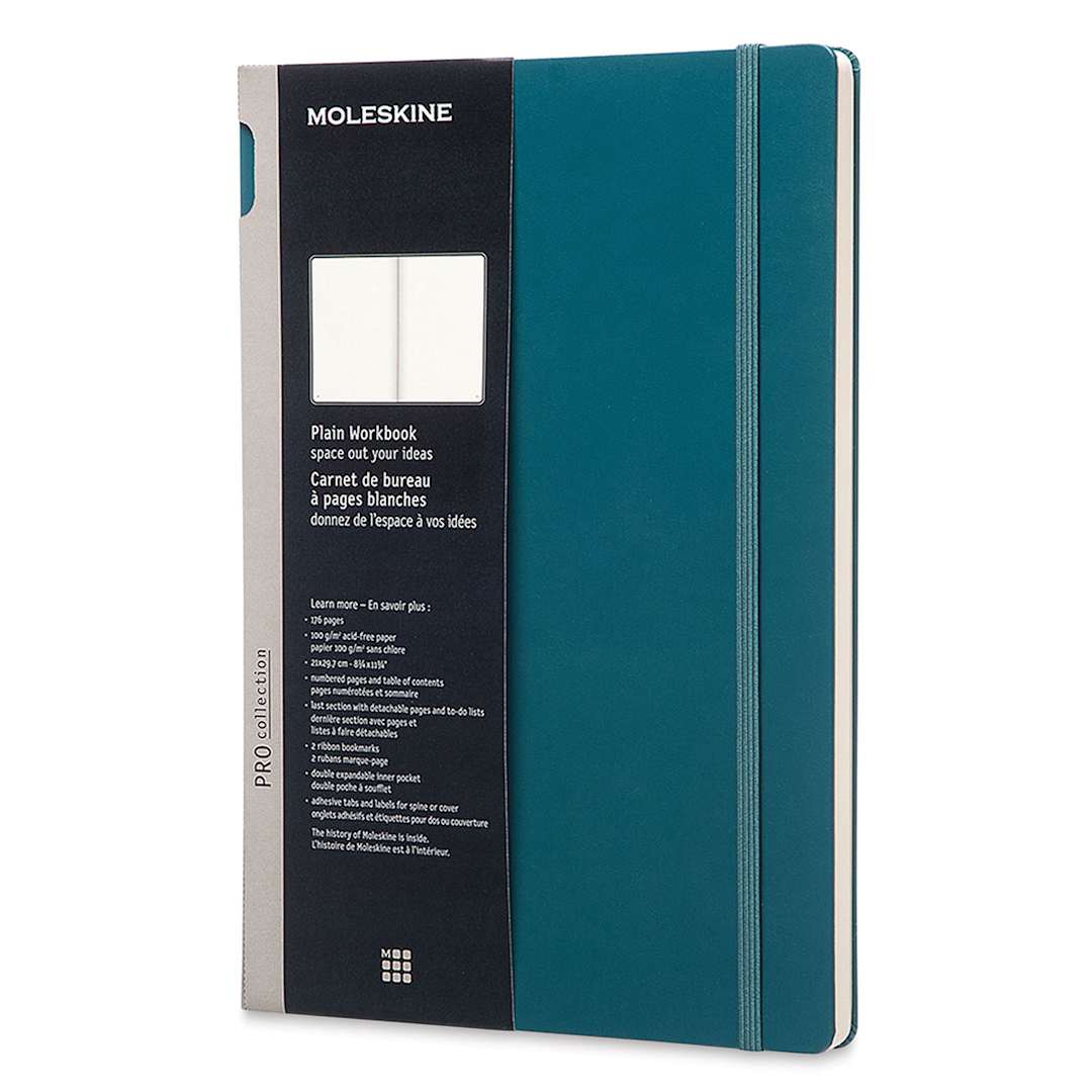 Open in modal - Moleskine Pro Collection Workbook - Hardcover, Green, Blank, 11-3/4" x 8-1/4"
