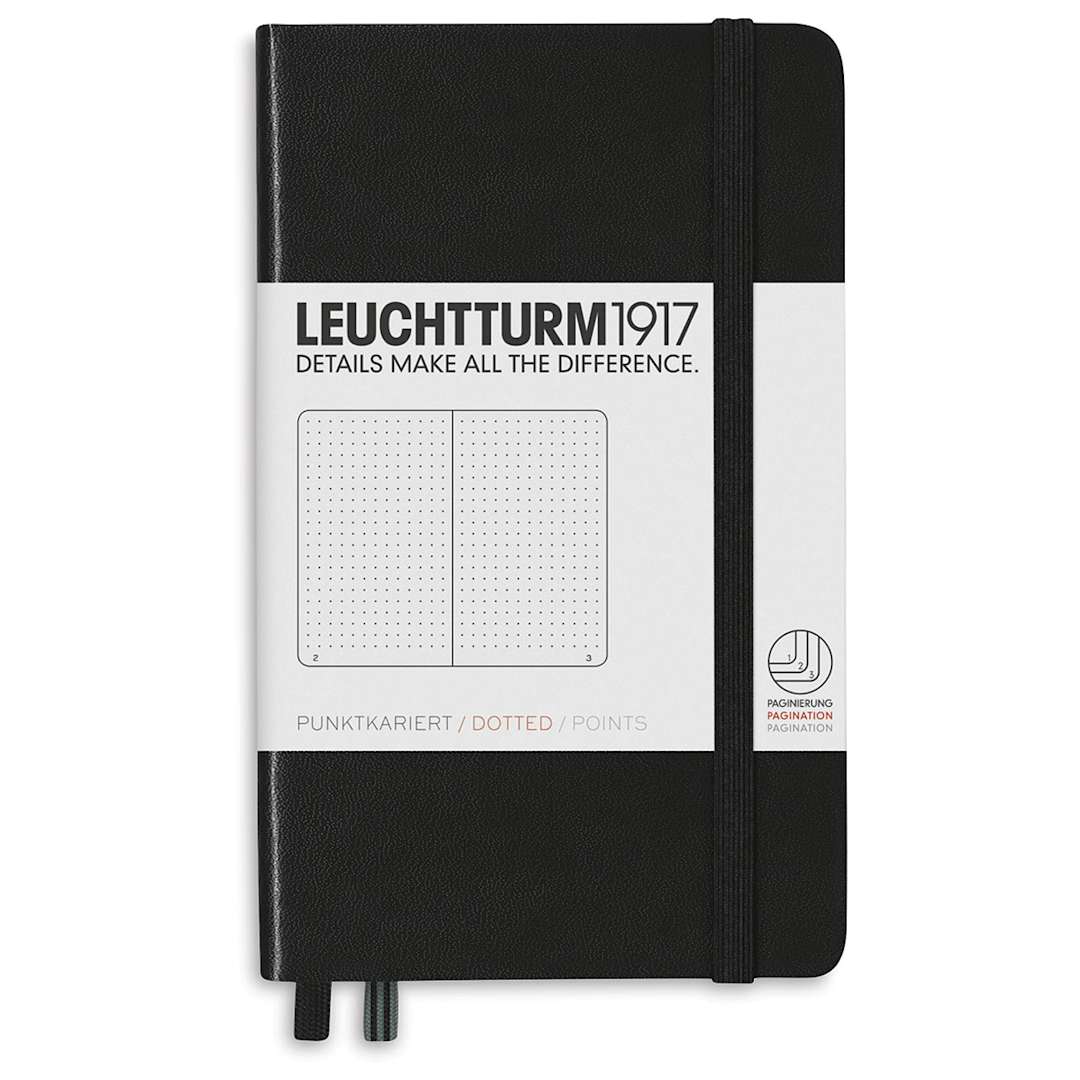 Open in modal - Leuchtturm1917 Dotted Hardbound Notebook - Black, 3-1/2" x 6"