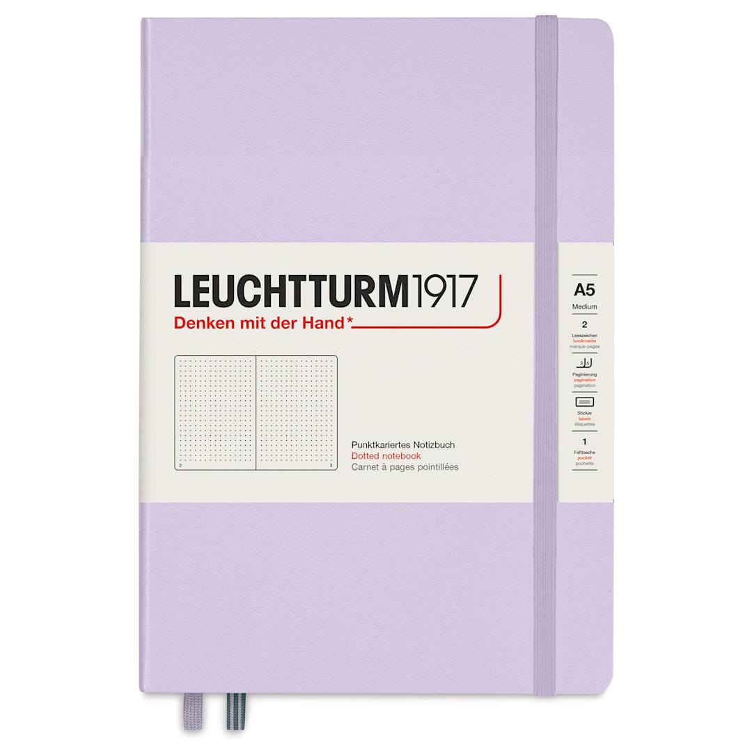 Open in modal - Leuchtturm1917 Dotted Hardbound Notebook - Lilac, 5-3/4" x 8-1/4"