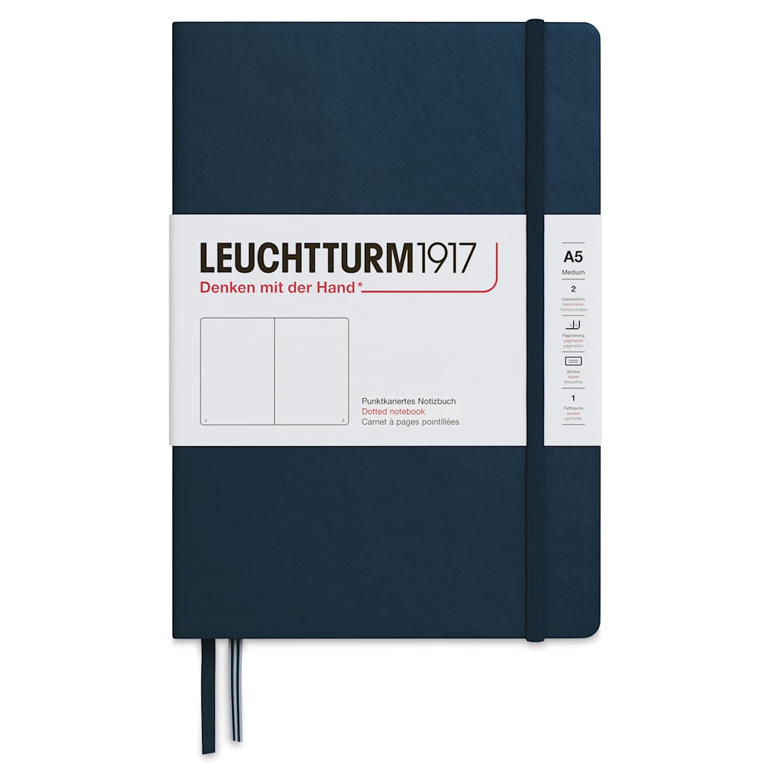 Open in modal - Leuchtturm1917 Dotted Hardbound Notebook - Deep Sea, 5-3/4" x 8-1/4"