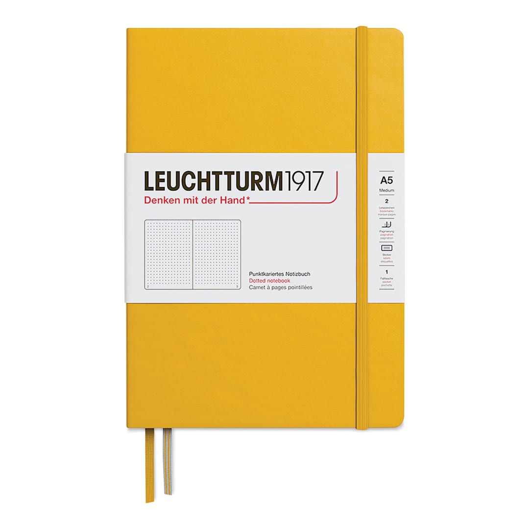 Open in modal - Leuchtturm1917 Dotted Hardbound Notebook - Sunflower, 5-3/4" x 8-1/4"