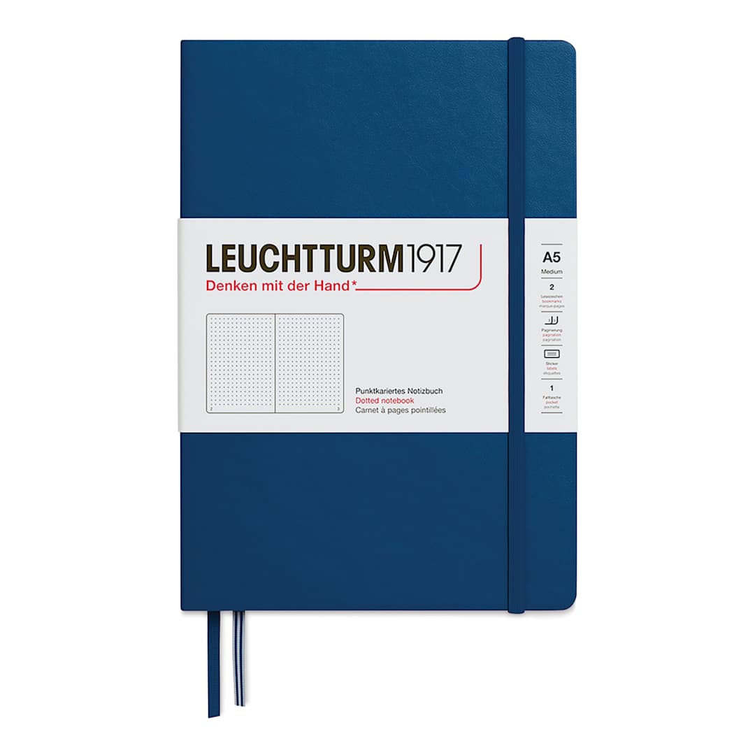 Open in modal - Leuchtturm1917 Dotted Hardbound Notebook - Indigo, 5-3/4" x 8-1/4"