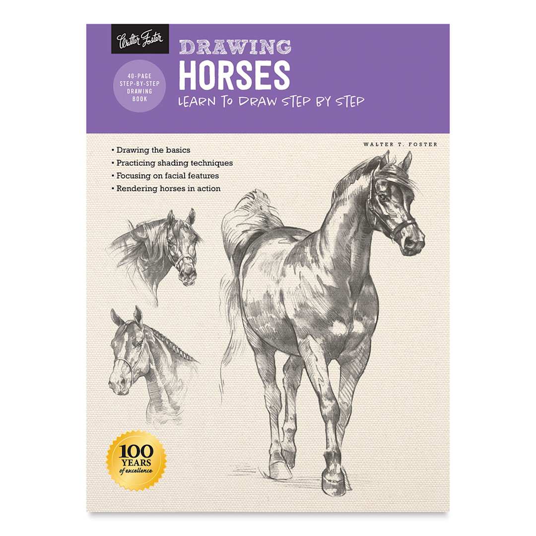 Open in modal - Walter Foster How To Draw Horses - Front Cover of Book
