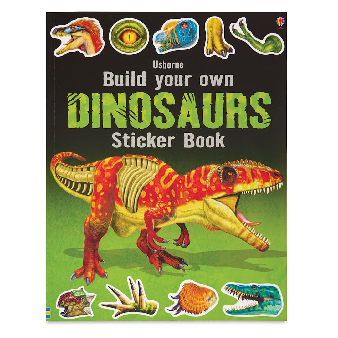 Open in modal - Usborne Build Your Own Sticker Book - Dinosaurs, front cover