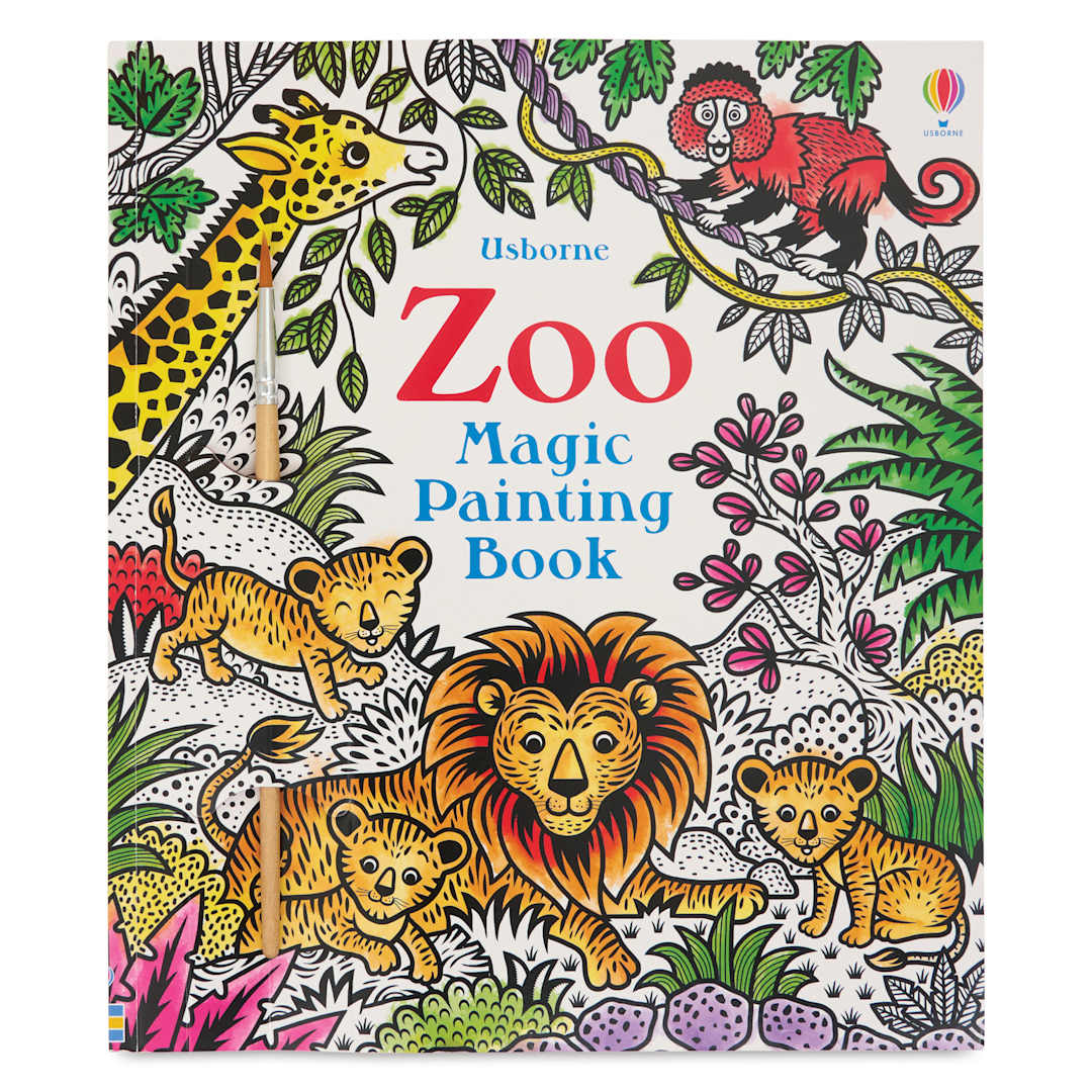 Open in modal - Usborne Magic Painting Book - Zoo, front cover