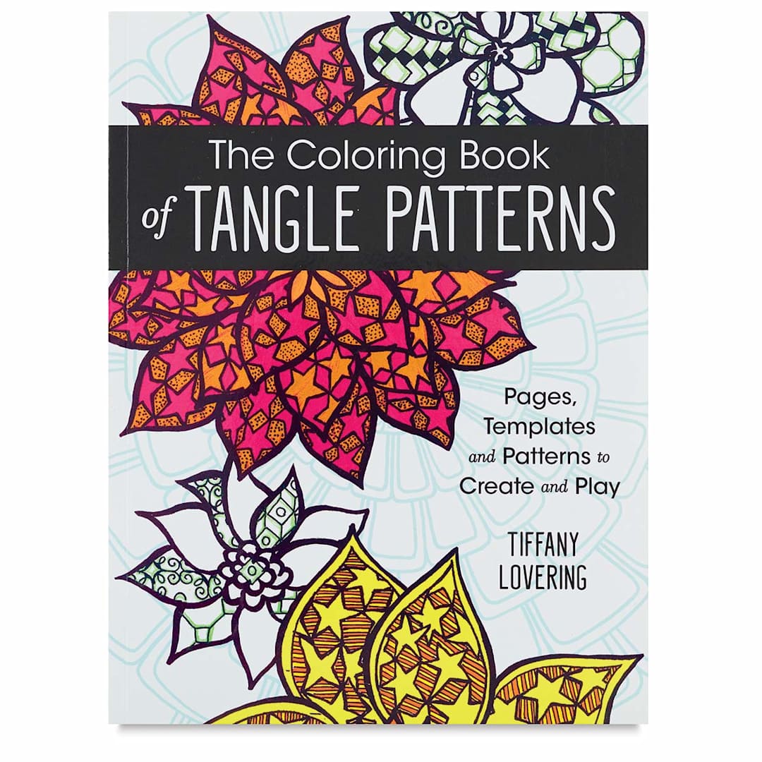 Open in modal - The Coloring Book of Tangle Patterns - Front Cover of book