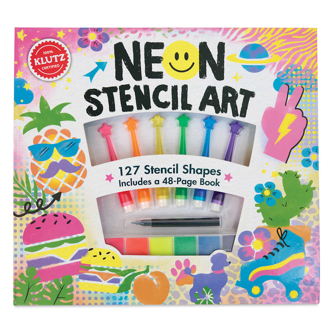 Open in modal - Klutz Neon Stencil Art, front of packaging