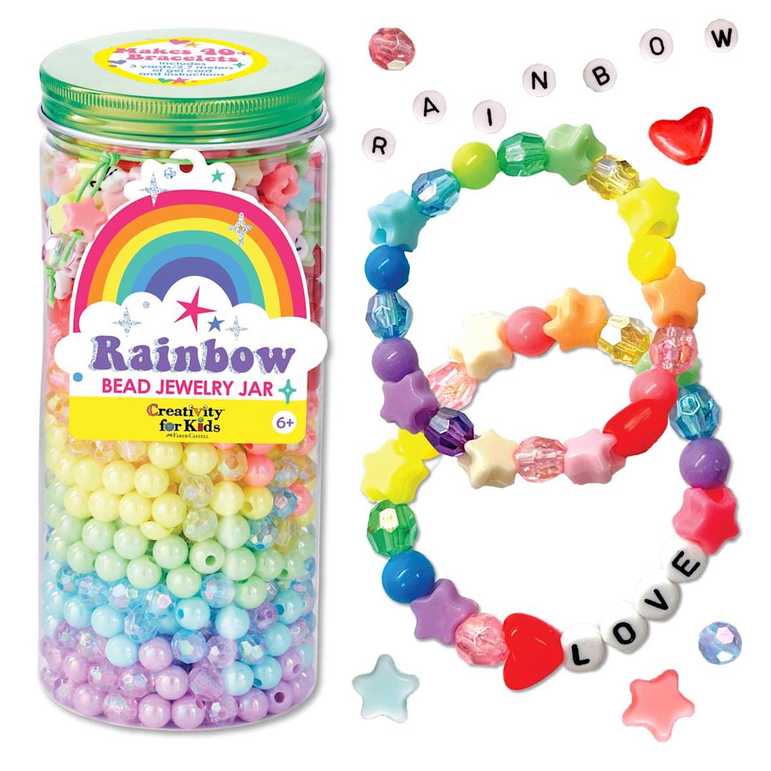 Open in modal - Rainbow Bead Jewelry Jar