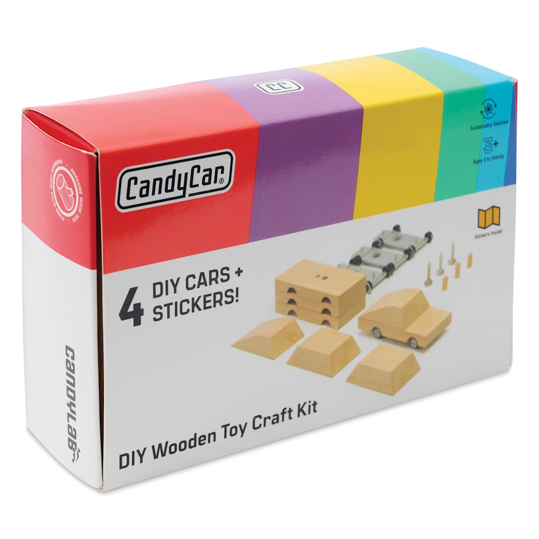 Open in modal - Candylab Castor Wooden Car Kit - Kit of 4, packaging