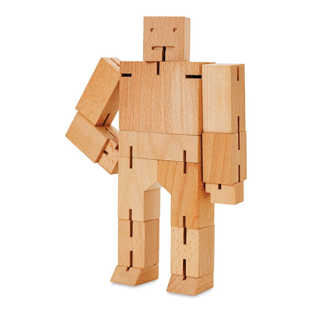Open in modal - Areaware Cubebot Classic Wooden Figure - Natural