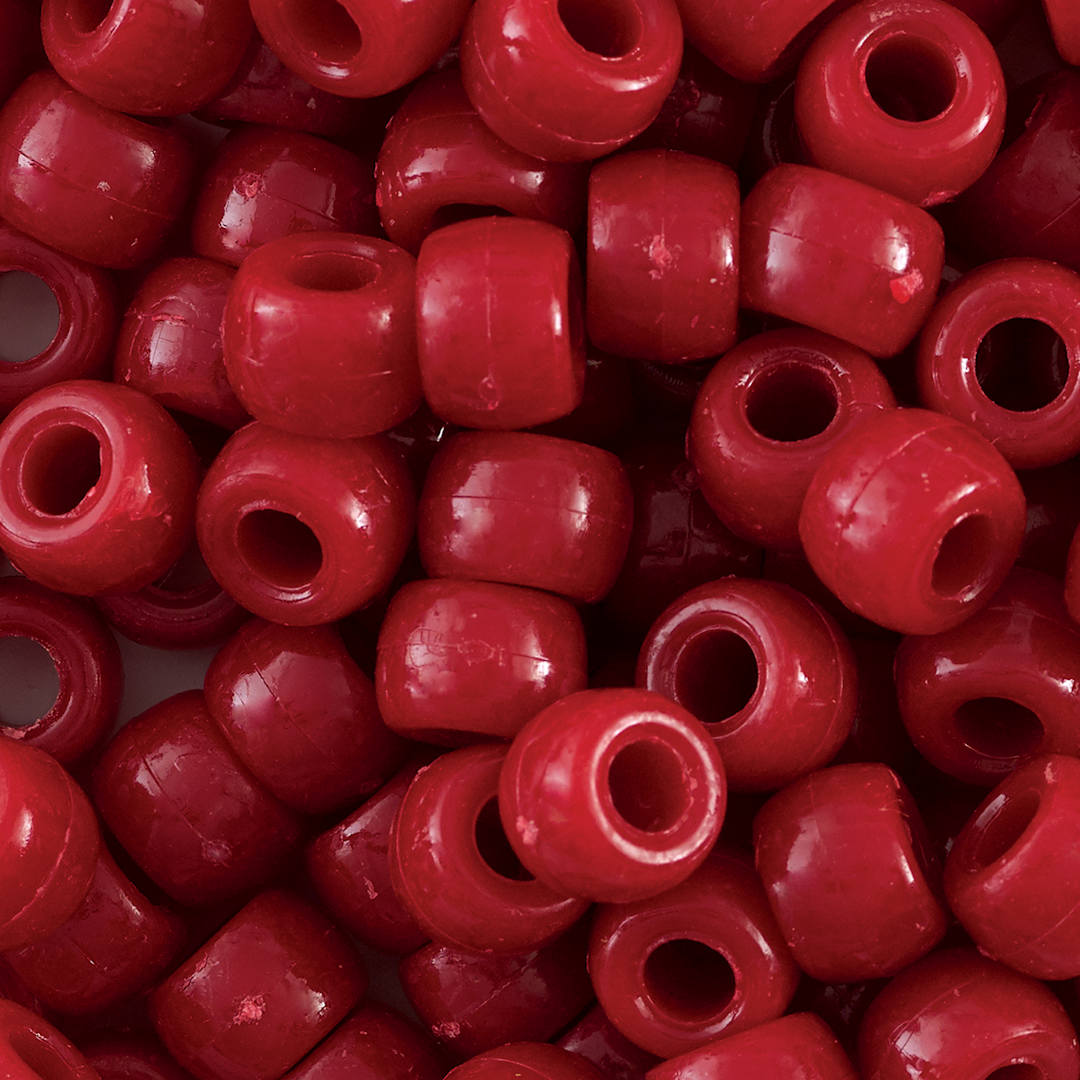 Open in modal - Creativity Street Plastic Pony Beads -  Red, close-up