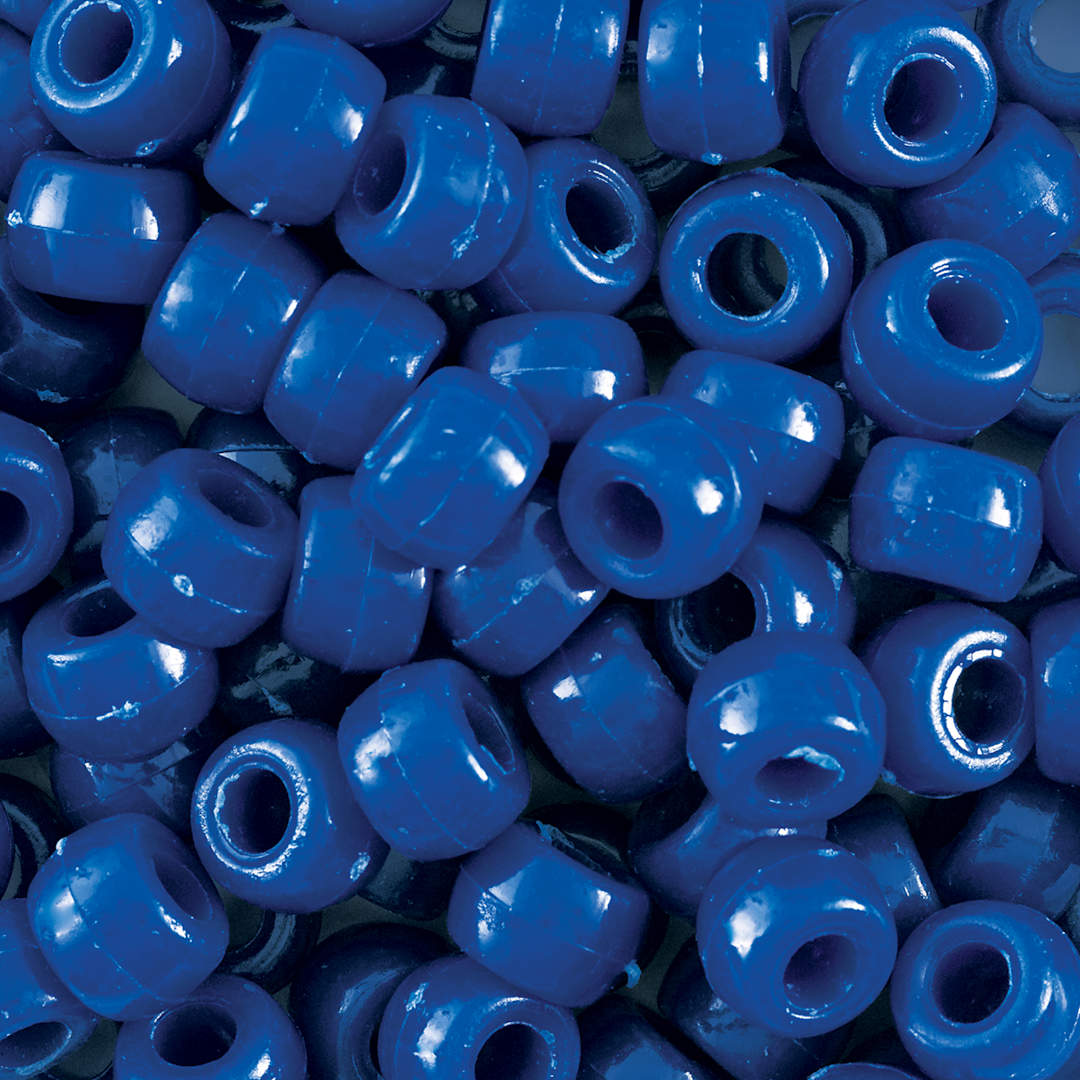 Open in modal - Creativity Street Plastic Pony Beads - Blue, close-up