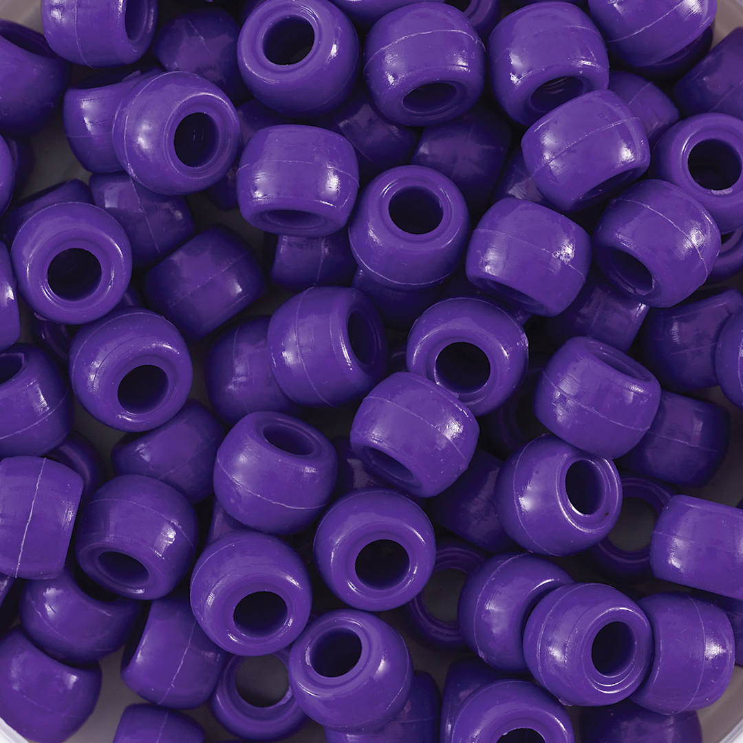 Open in modal - Creativity Street Plastic Pony Beads - Purple, close-up