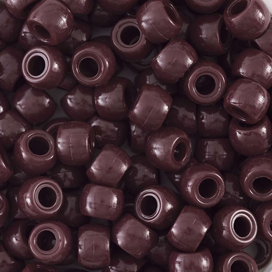 Open in modal - Creativity Street Plastic Pony Beads - Brown, close-up