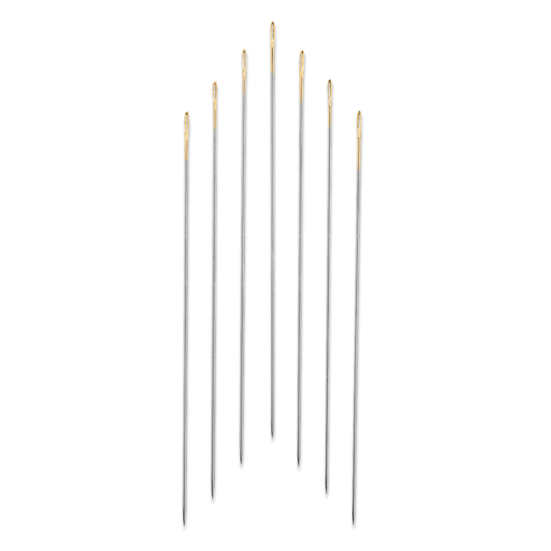 Open in modal - Beading Needles - Seven Size 10 Needles shown upright