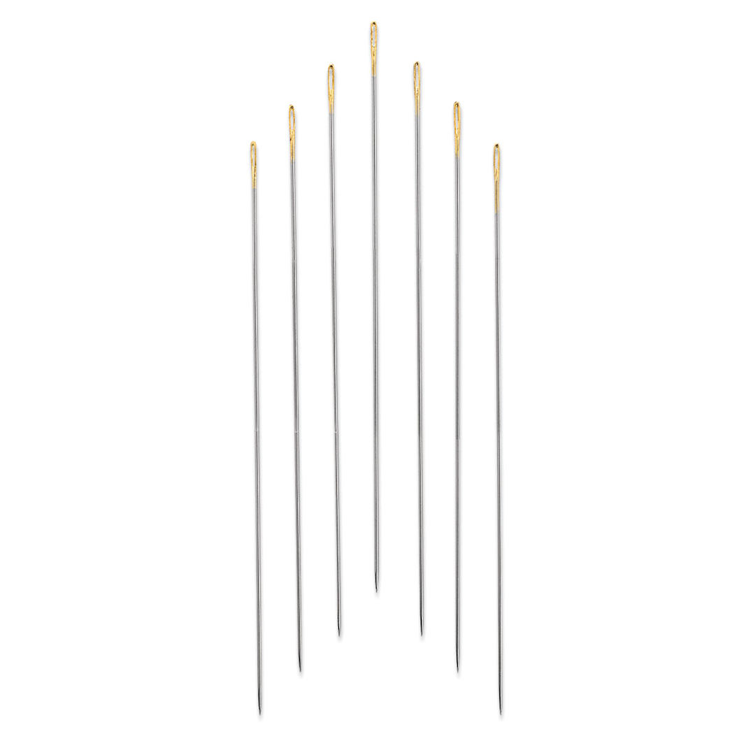 Open in modal - Beading Needles - Seven Size 11 Needles shown upright