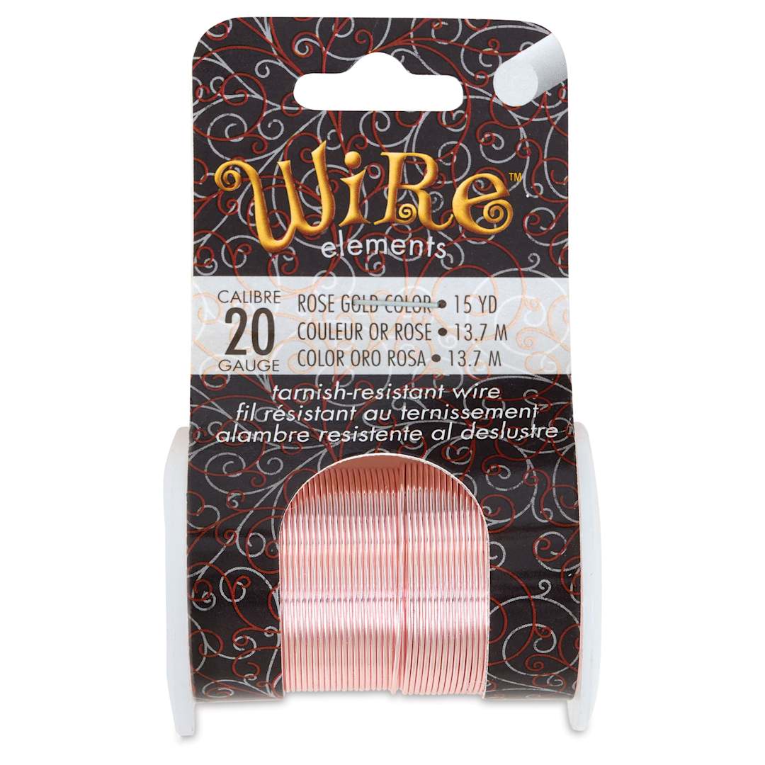 Open in modal - Beadsmith Wire Elements Tarnish-Resistant Wire - Rose Gold, front of the packaging