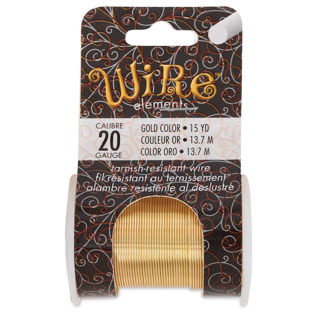 Open in modal - Beadsmith Wire Elements Tarnish-Resistant Wire - Gold, front of the packaging