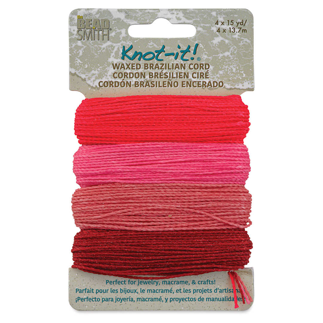 Open in modal - Beadsmith Knot-It Waxed Brazilian Cord - Floral Vibes, front of the packaging