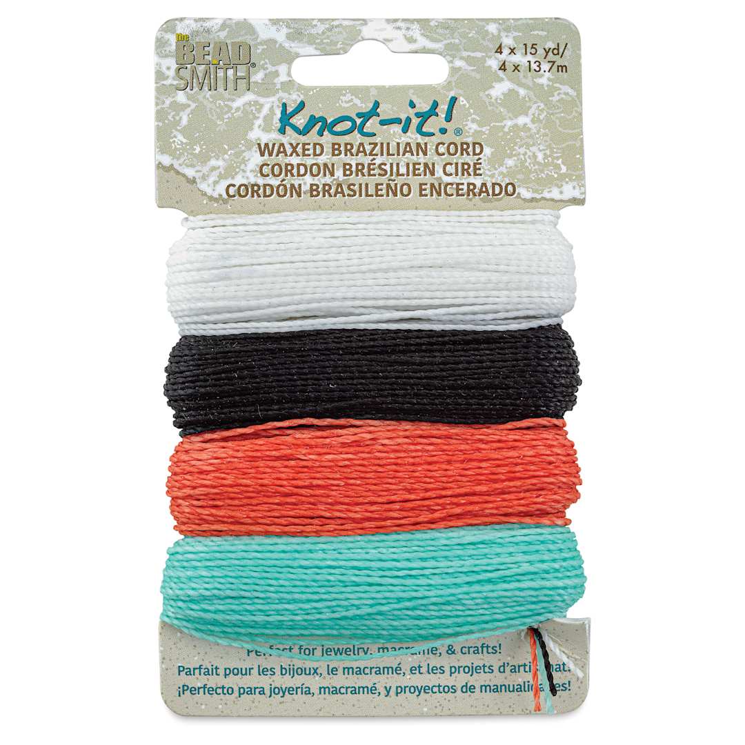 Open in modal - Beadsmith Knot-It Waxed Brazilian Cord - Ocean Dreams, front of the packaging