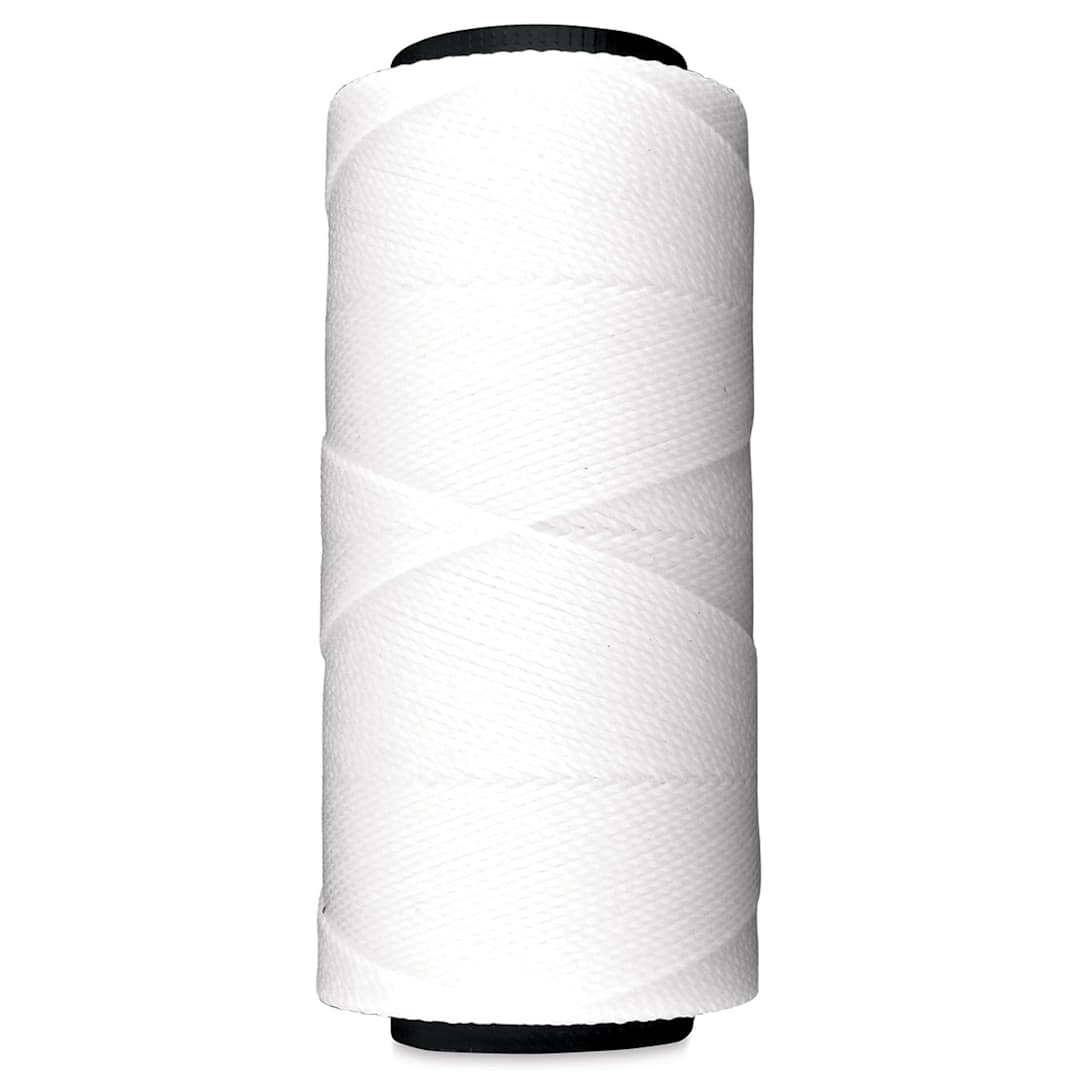 Open in modal - Beadsmith Knot-It Waxed Brazilian Cord - Extra White, spool of cord in upright position