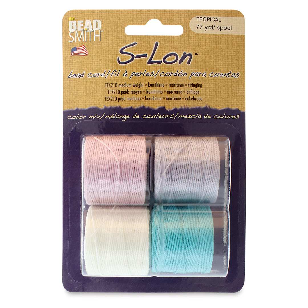 Open in modal - Beadsmith S-Lon Cord Pack - Pkg of 4, Tropical Colors