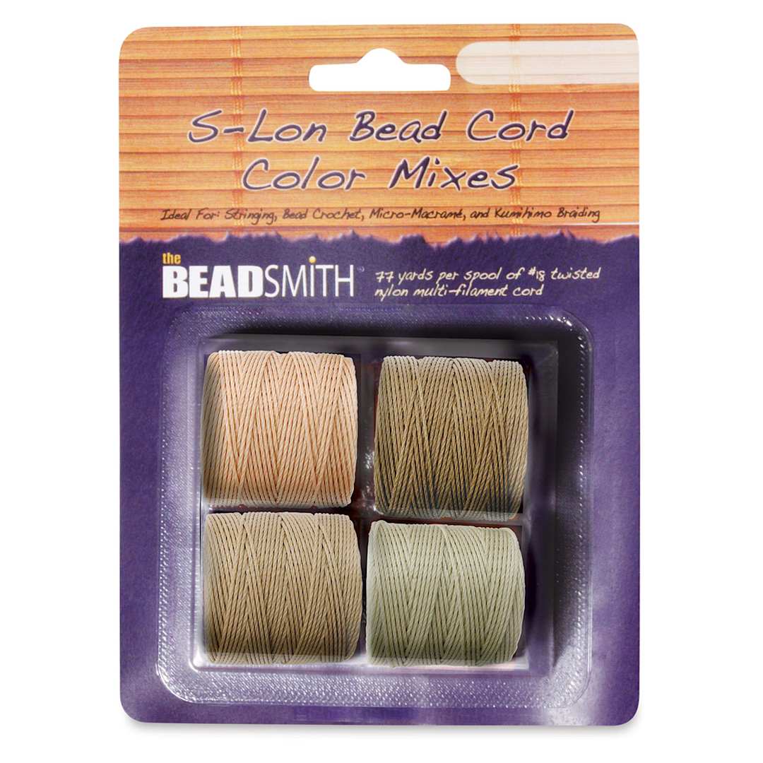 Open in modal - Beadsmith S-Lon Cord Pack - Pkg of 4, Warm Neutrals
