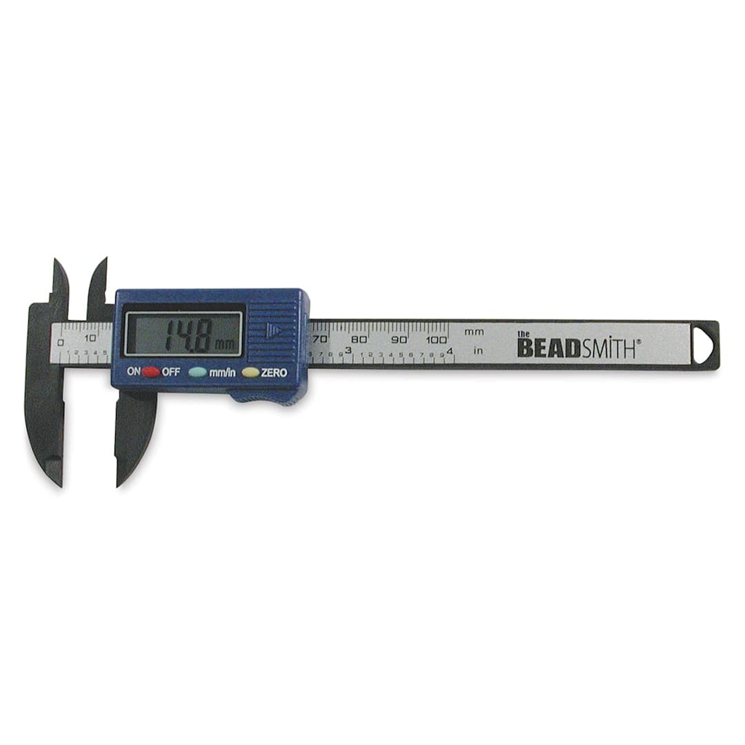 Open in modal - Beadsmith Digital Caliper - Side view of Tool slightly open