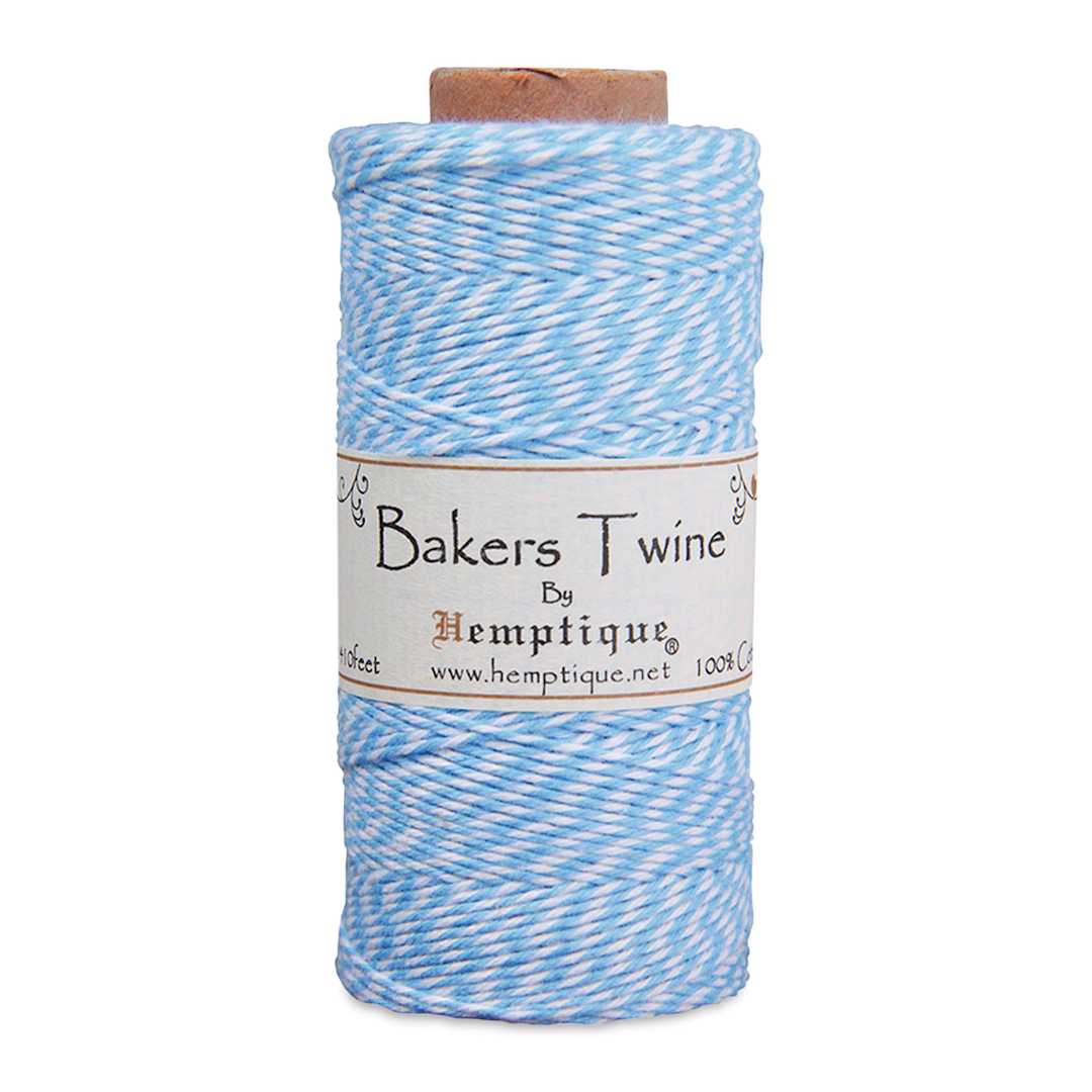 Open in modal - Hemptique Bakers Twine - Light Blue and White, Single Spool