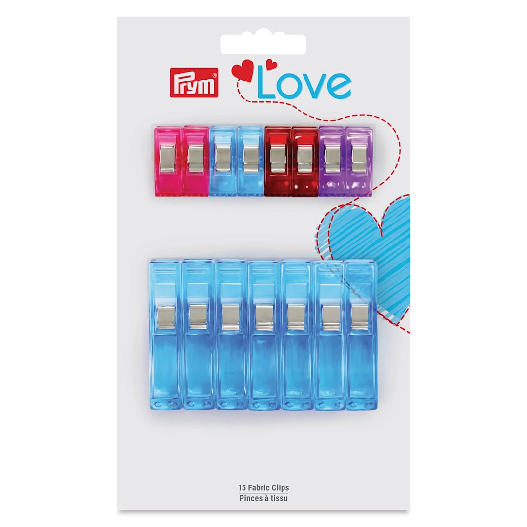 Open in modal - Prym Love Fabric Clips - Assorted, Pkg of 15 (Inside of packaging)