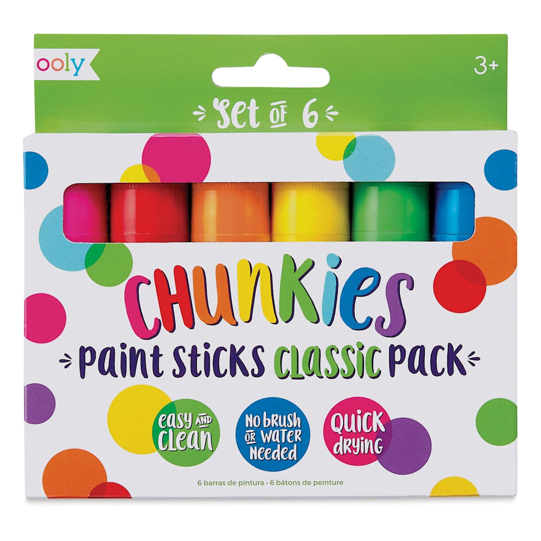 Open in modal - Ooly Chunkies Paint Sticks - Classic Pack, Set of 6 (in packaging)