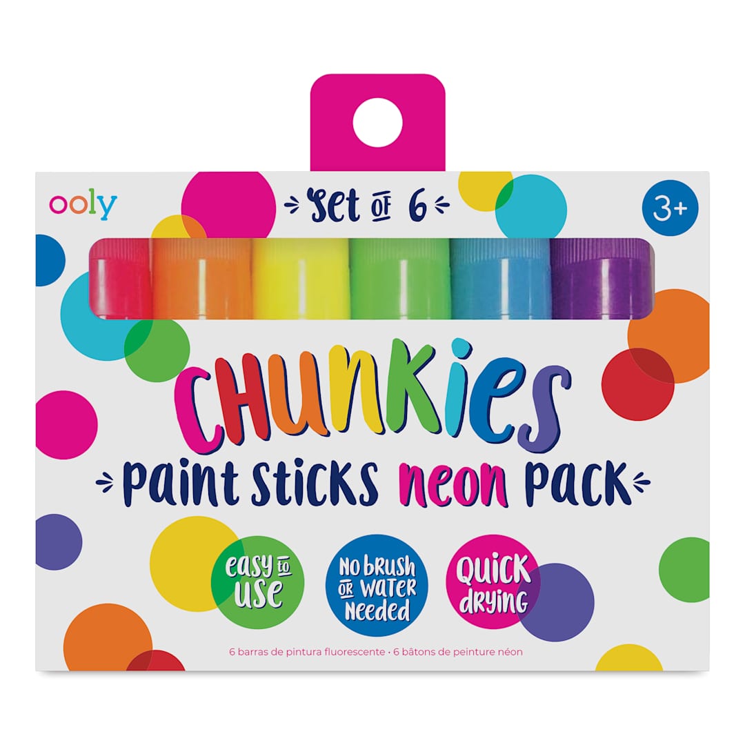 Open in modal - Ooly Chunkies Paint Sticks - Neon Pack, Set of 6