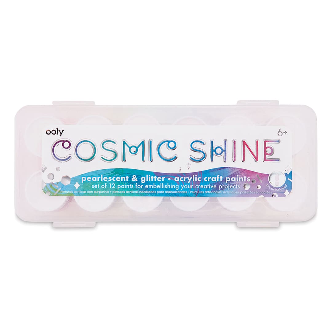 Open in modal - Ooly Cosmic Shine Acrylic Craft Paint Set (packaging)