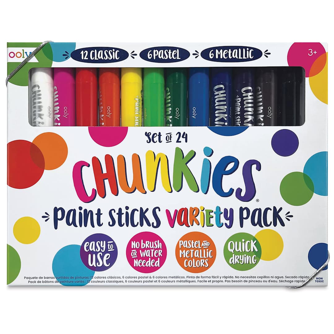 Open in modal - Ooly Chunkies Paint Sticks - Variety Pack, Set of 24, front of packaging