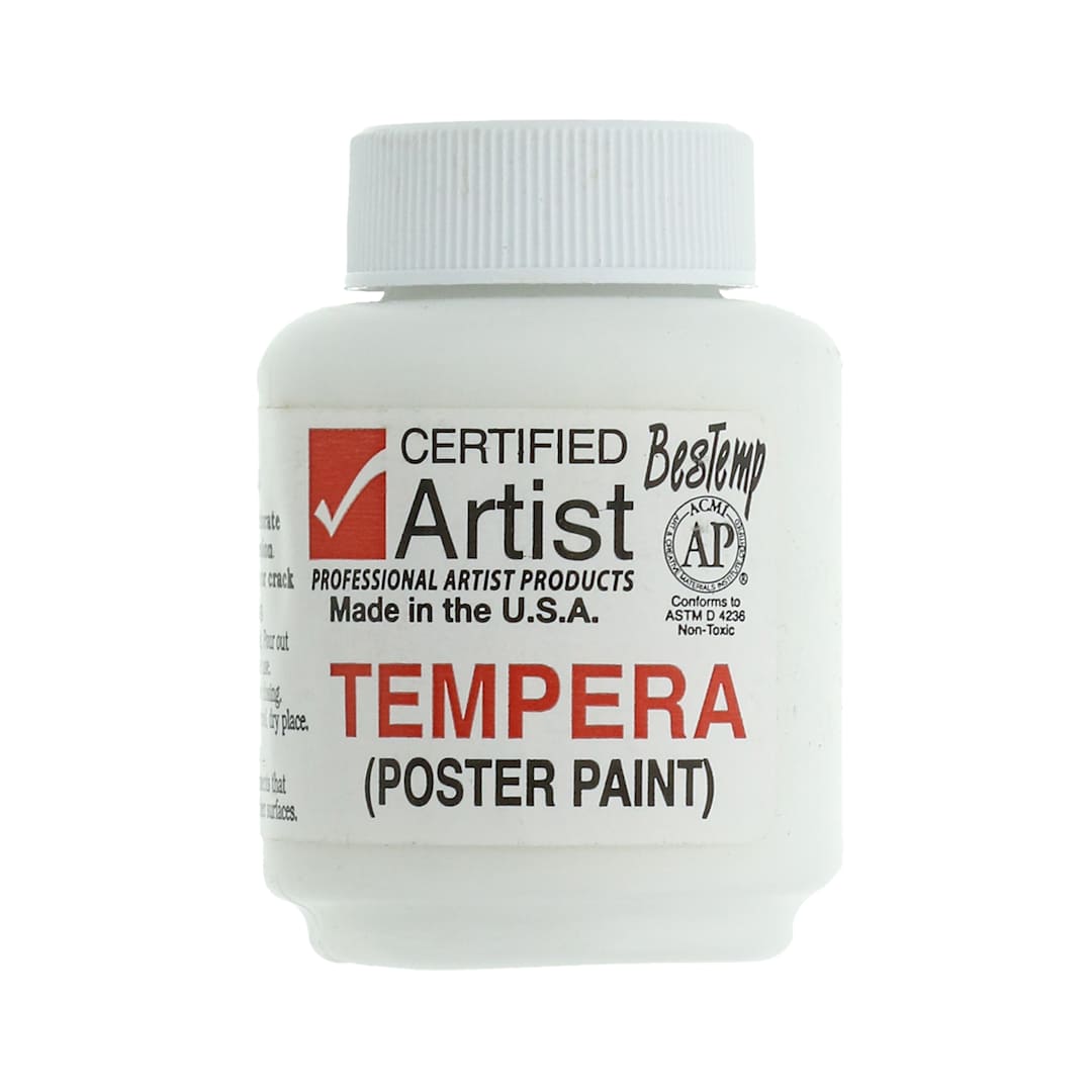 Open in modal - BesTemp Tempera Paint, 2 oz. Bottle, Regular Colors, White