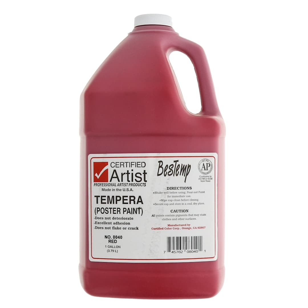 Open in modal - Bestemp Tempera Paint - Red,  Gallon