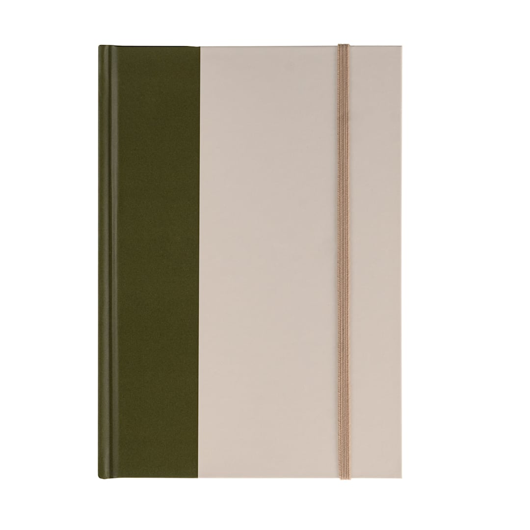 Open in modal - Hello, Artist! Hardbound A5 Notebook, 60 Sheets, Green/Cream, 5.7" x 8.2", Blank