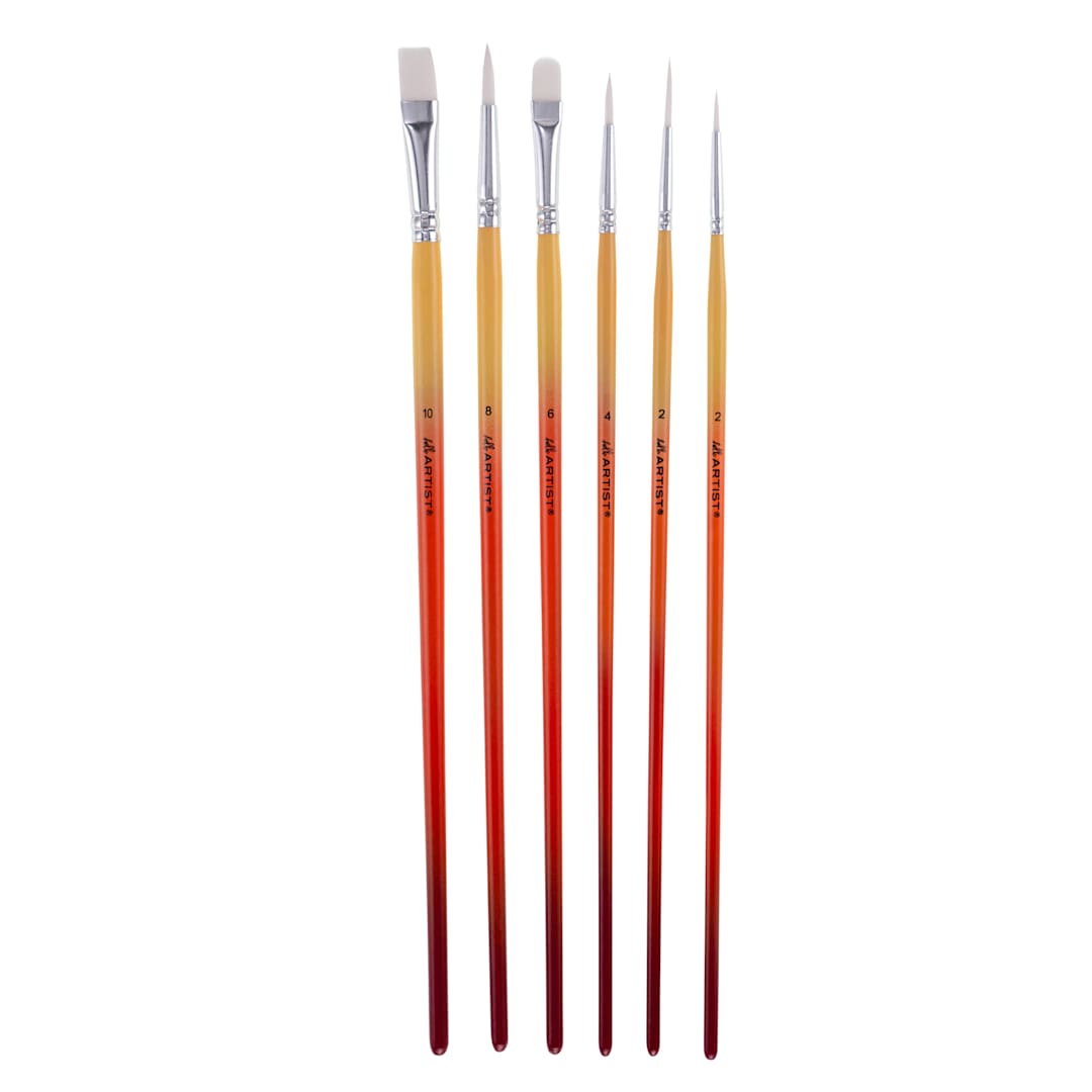 Open in modal - Hello Artist All Purpose Long Handle Brushes, Set of 6
