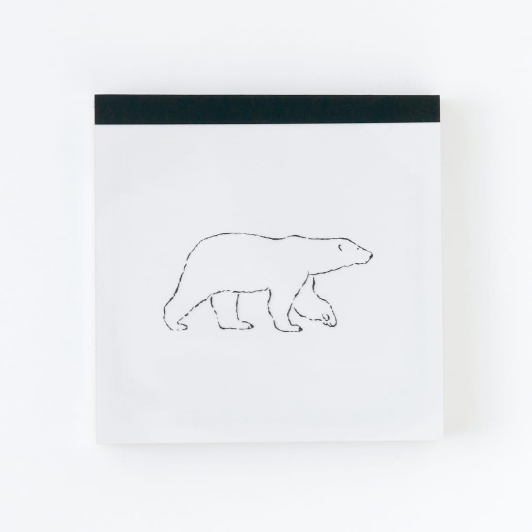 Open in modal - Green Flash Animal Square Memo Pad, Polar Bear
