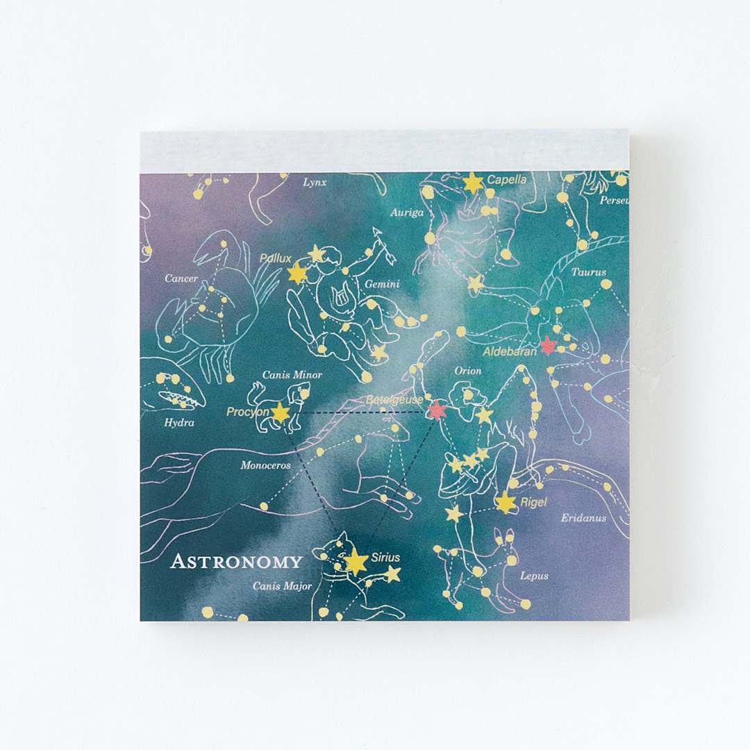 Open in modal - Green Flash Study Holic Square Memo Pad, Astronomy/Orion