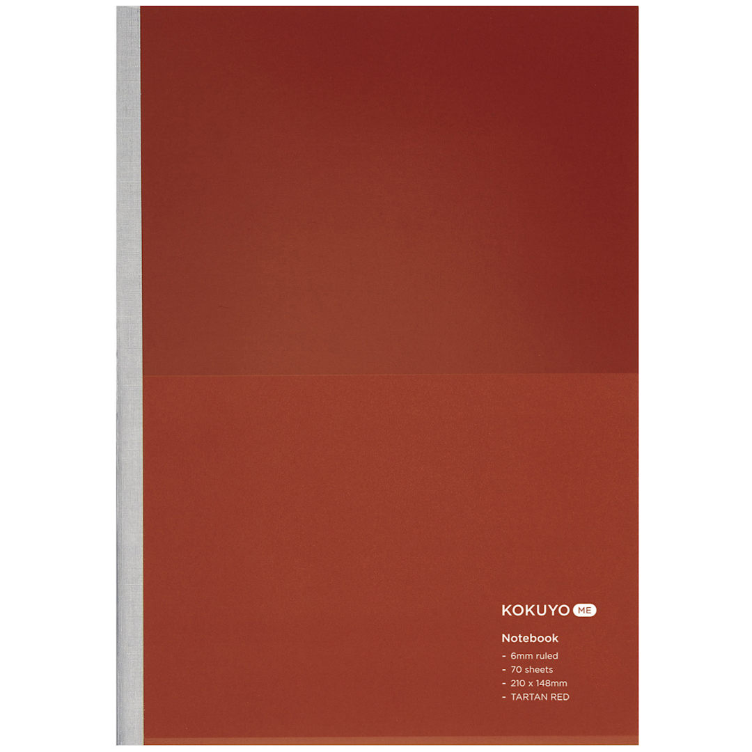 Open in modal - KOKUYO A5 Notebook, 70 Sheets, Tartan Red, 5.83" x 8.27", Ruled