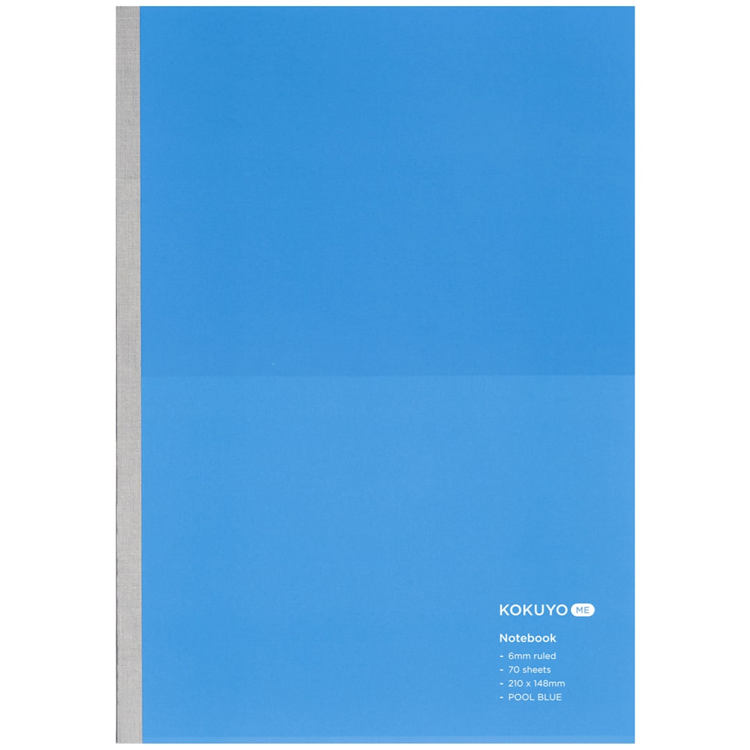 Open in modal - KOKUYO A5 Notebook, 70 Sheets, Pool Blue, 5.83" x 8.27", Ruled