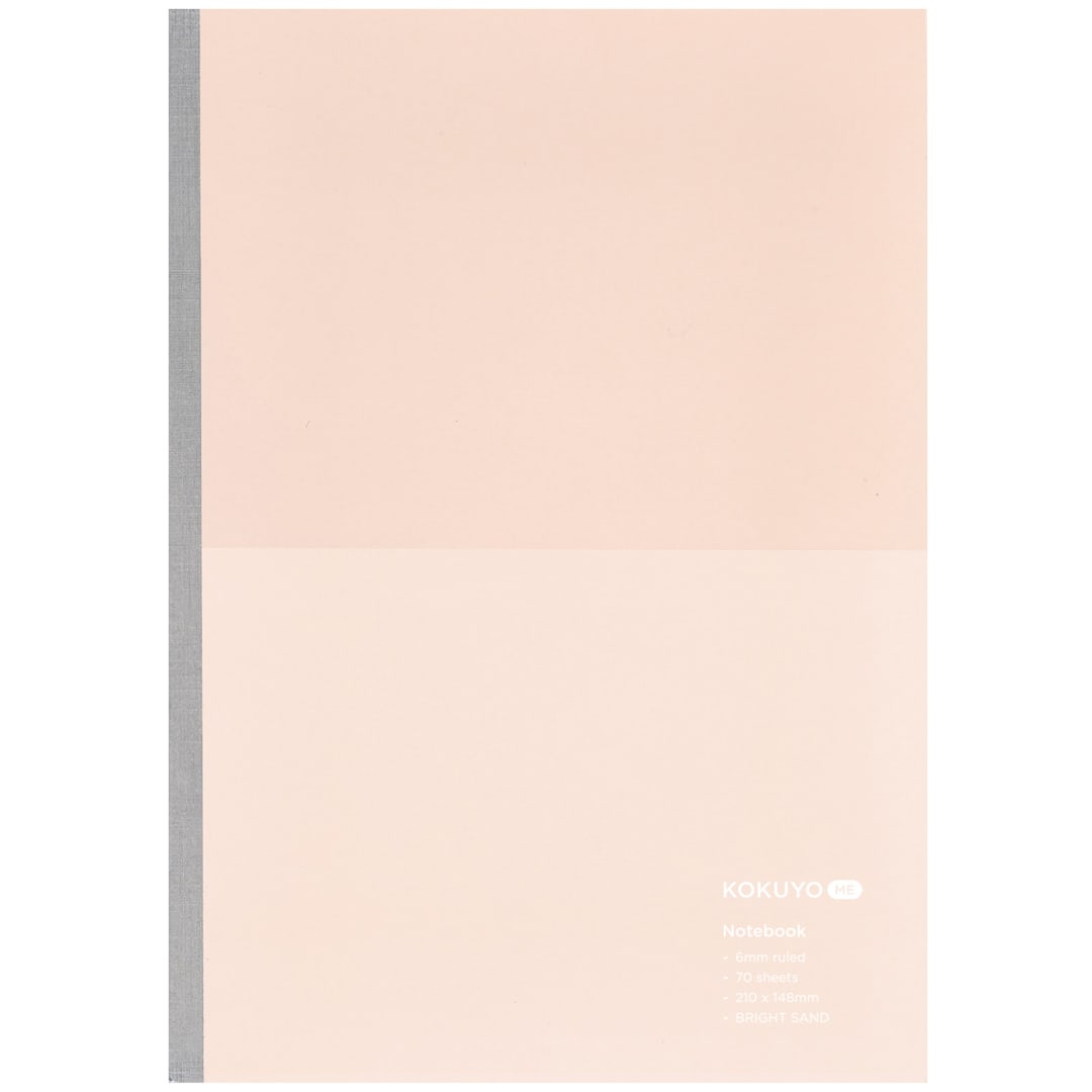 Open in modal - KOKUYO A5 Notebook, 70 Sheets, Bright Sand, 5.83" x 8.27", Ruled