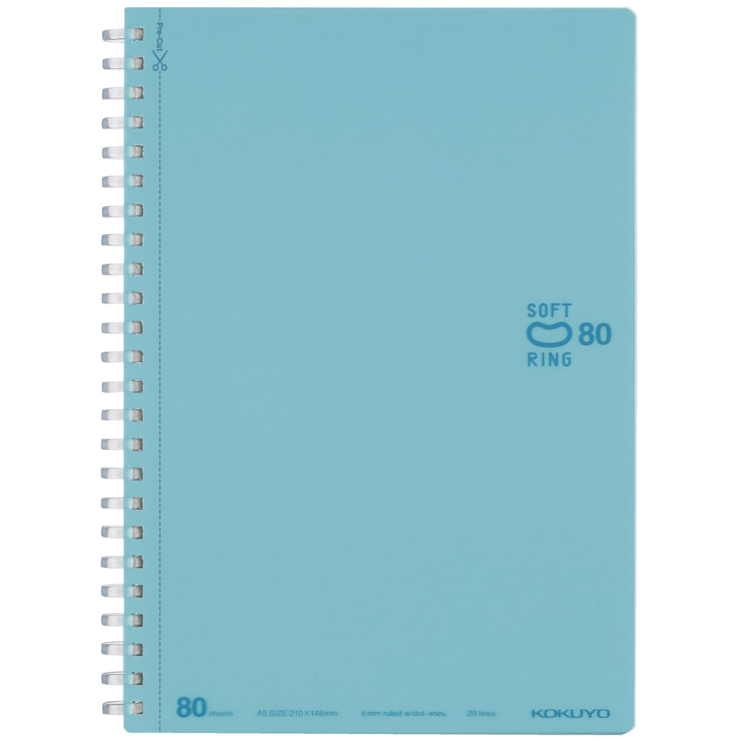 Open in modal - KOKUYO A5 Notebook, 80 Sheets, Light Blue, Ruled