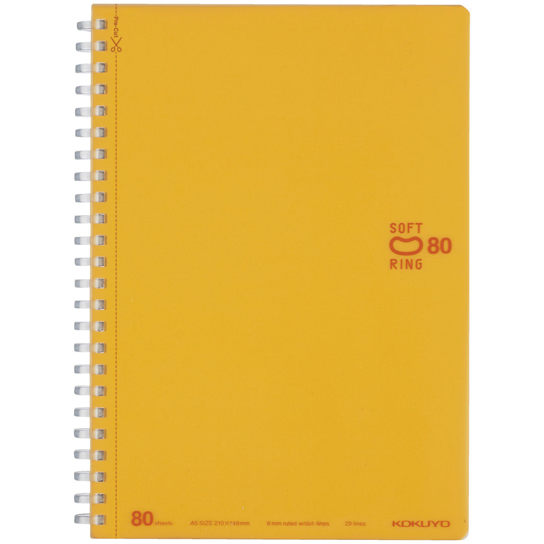 Open in modal - KOKUYO A5 Notebook, 80 Sheets, Orange, Ruled