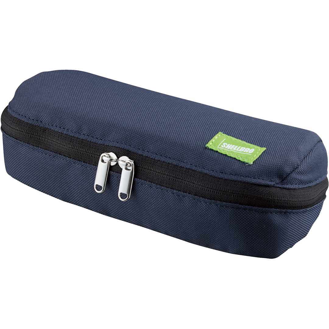 Open in modal - Kokuyo Shellbro Pen Case, Navy x Blue