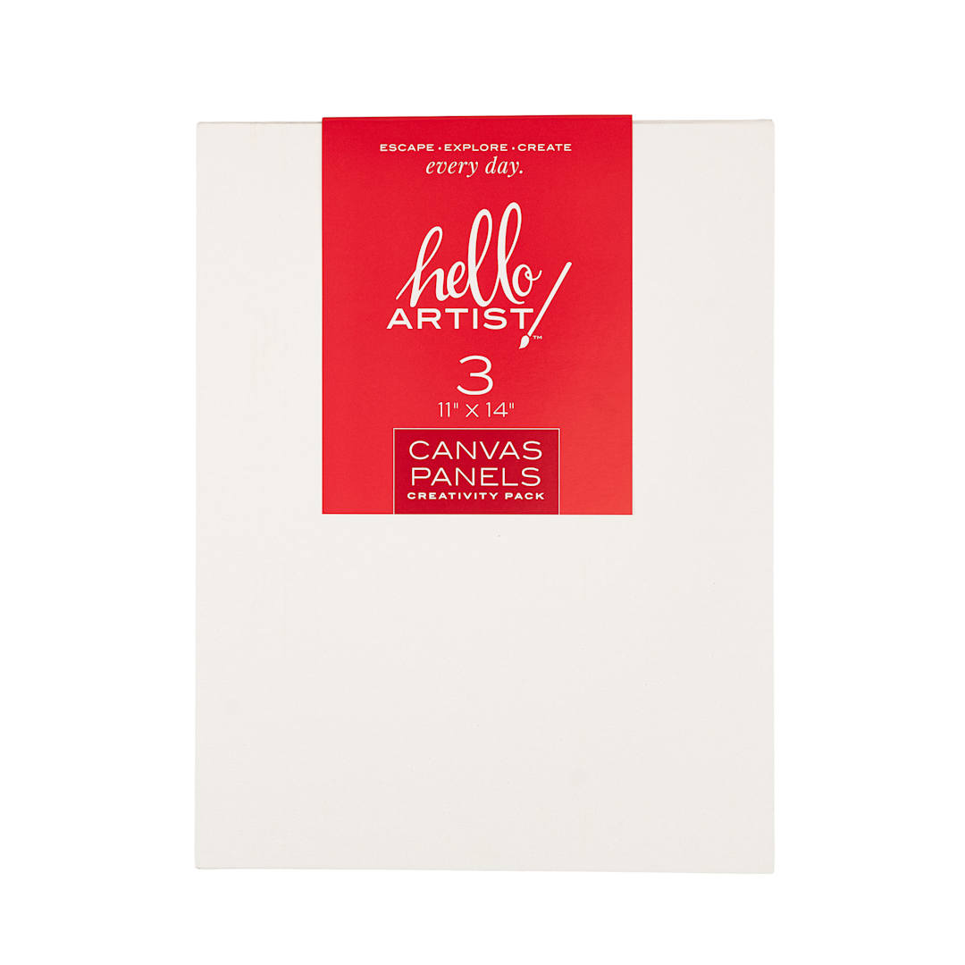 Open in modal - Hello, Artist! Canvas Panel, Pkg of 3, 11" x 14"