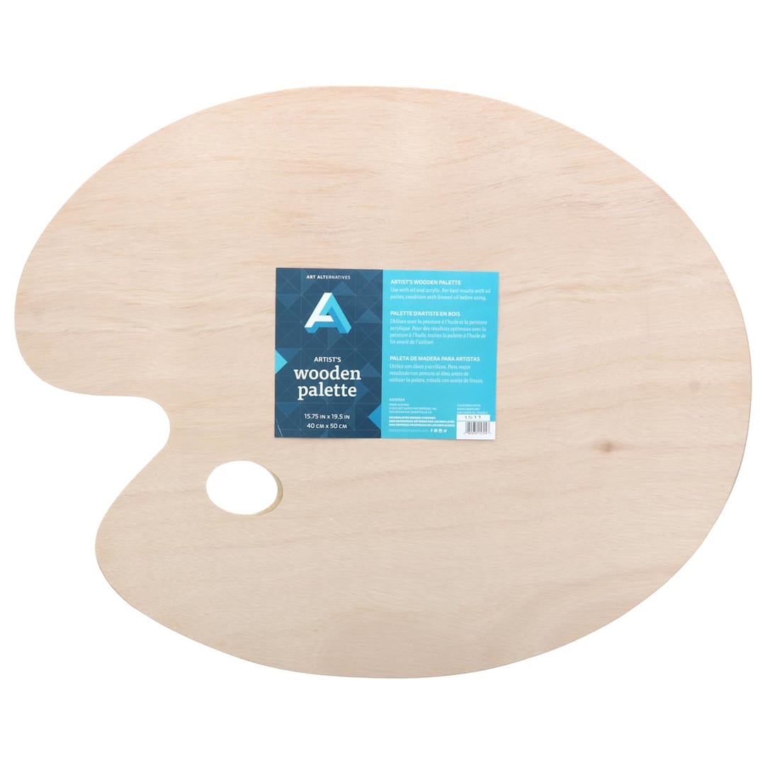 Open in modal - Art Alternatives Artist's Wooden Palette, Oval